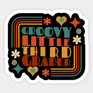 Groovy Little Third Grader First Day of School Sticker